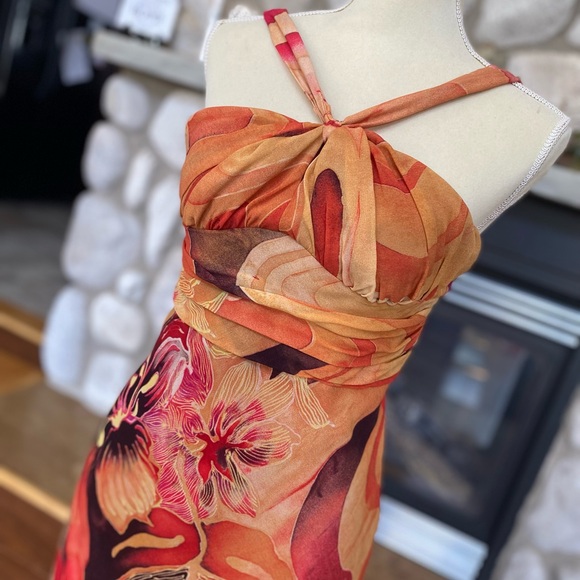 90s small-medium floral midi dress - Picture 2 of 7